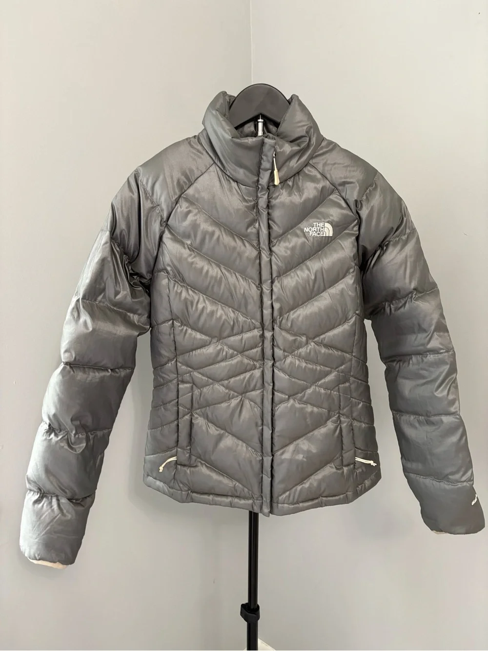 The North Face Silver Gray Aconcagua 550 Down Puffer Jacket Coat Quilted Size S